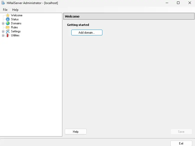 Adding domain in hMailServer